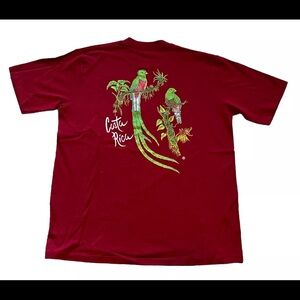 Red Green Costa Rica Exotic Bird Large Art Print Crew Neck Sportswear Shirt